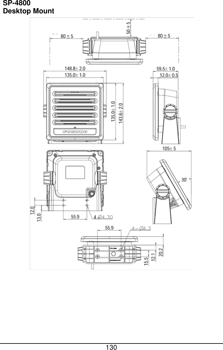  130    SP-4800Desktop Mount