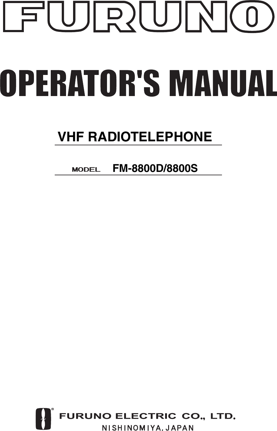 VHF RADIOTELEPHONEFM-8800D/8800S