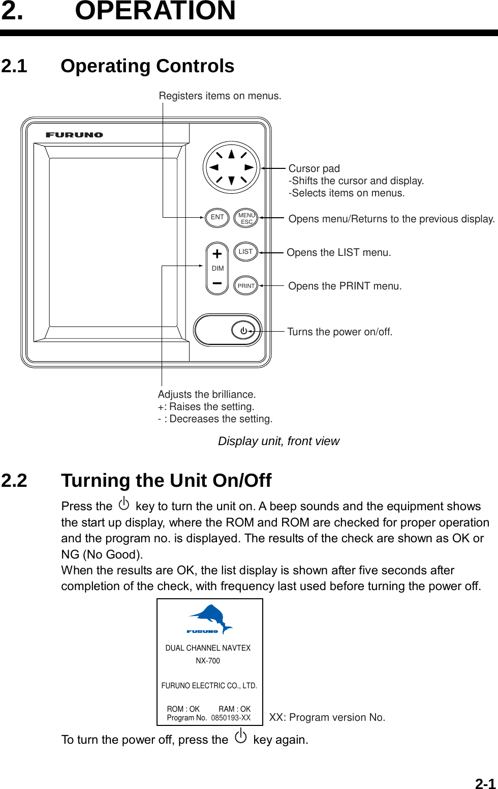 Page 20 of Furuno USA 9ZWNX700A NAVTEX RECIEVER User Manual 