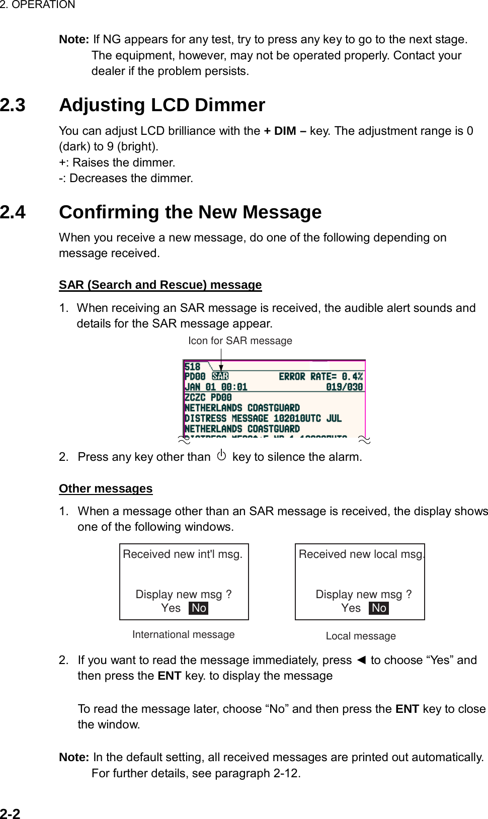 Page 21 of Furuno USA 9ZWNX700A NAVTEX RECIEVER User Manual 