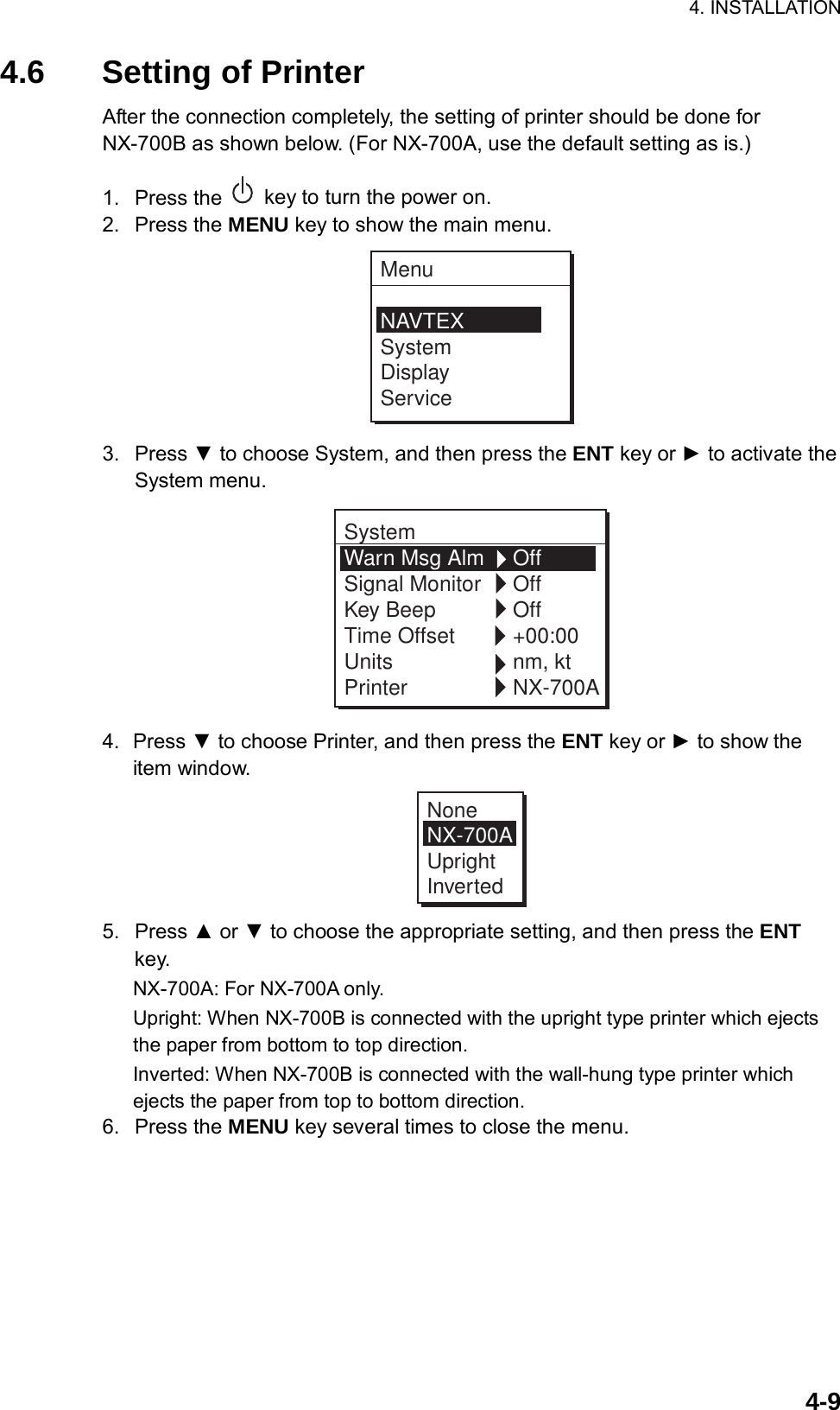 Page 52 of Furuno USA 9ZWNX700A NAVTEX RECIEVER User Manual 