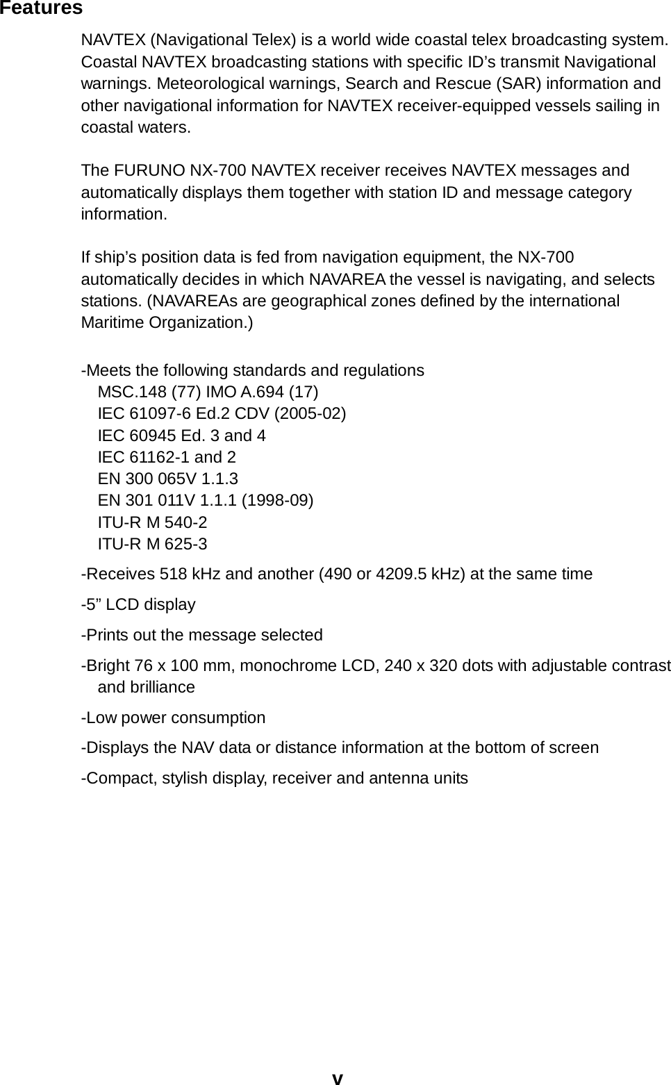 Page 6 of Furuno USA 9ZWNX700A NAVTEX RECIEVER User Manual 