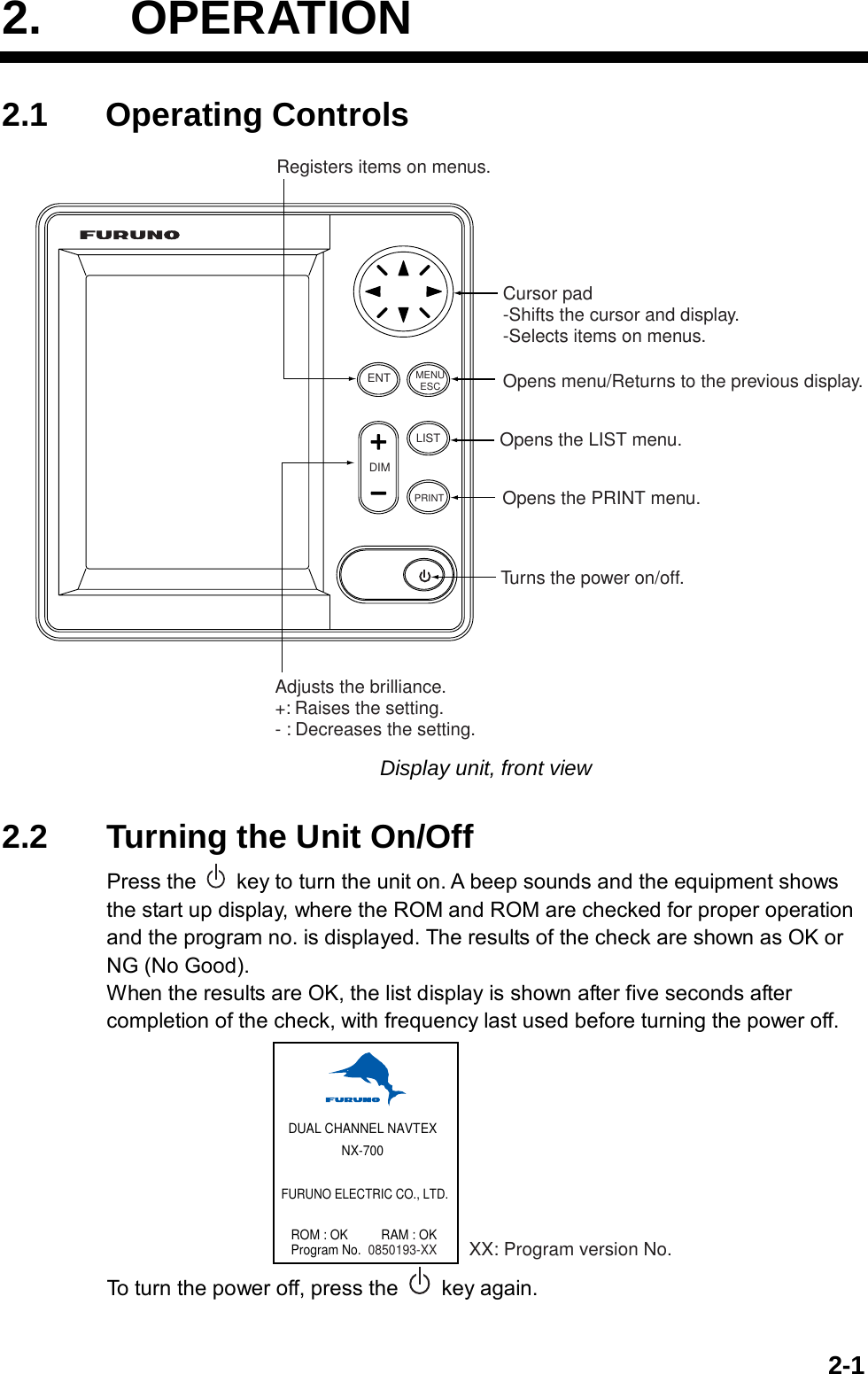 Page 20 of Furuno USA 9ZWNX700B NAVTEX RECEIVER User Manual 