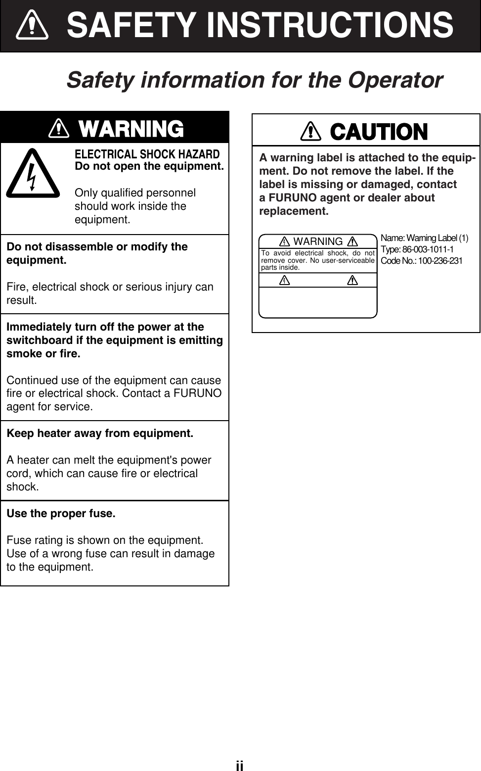 Page 3 of Furuno USA 9ZWNX700B NAVTEX RECEIVER User Manual 