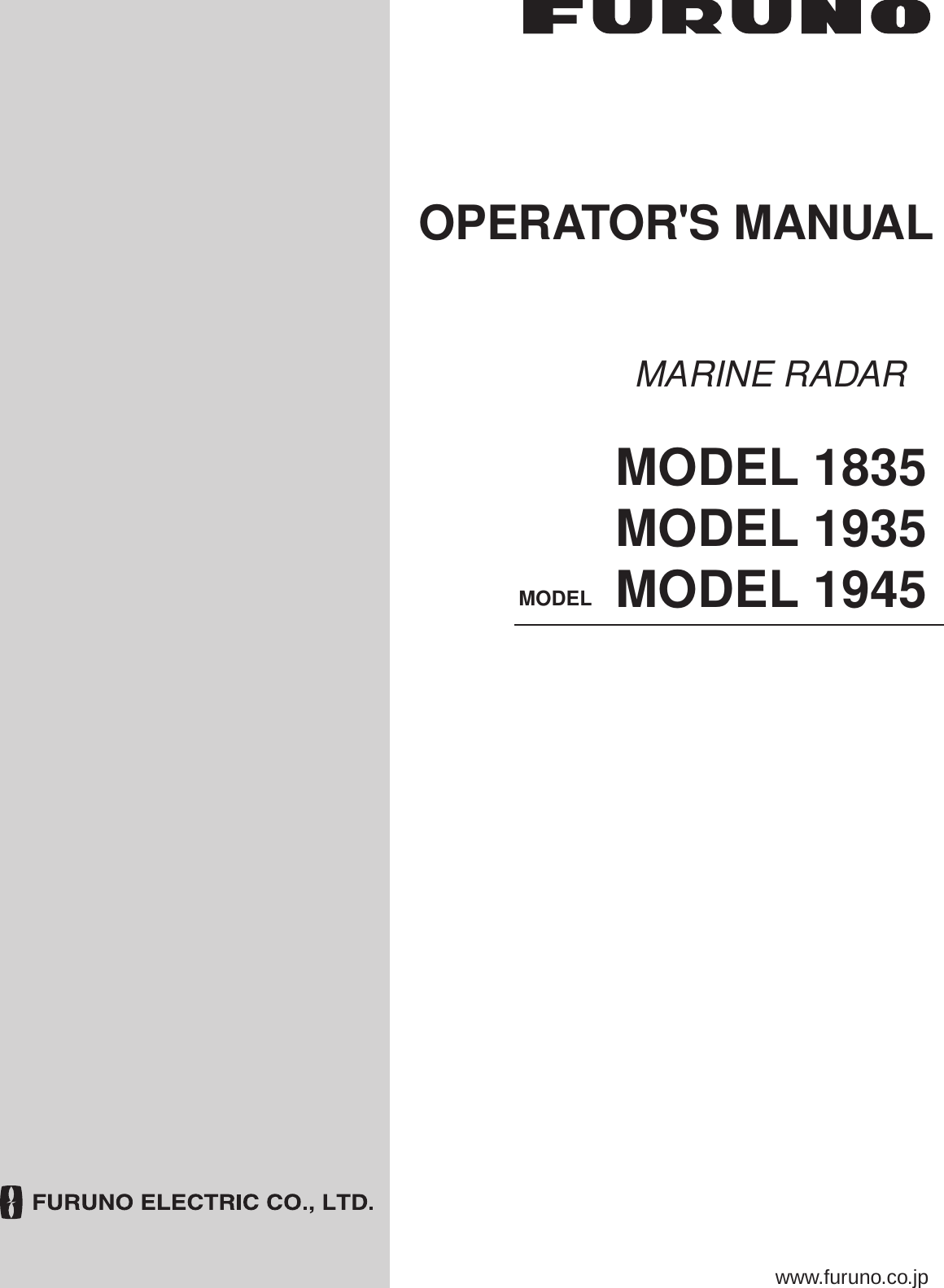 Page 1 of Furuno USA 9ZWRTR057A Marine Radar User Manual Cover