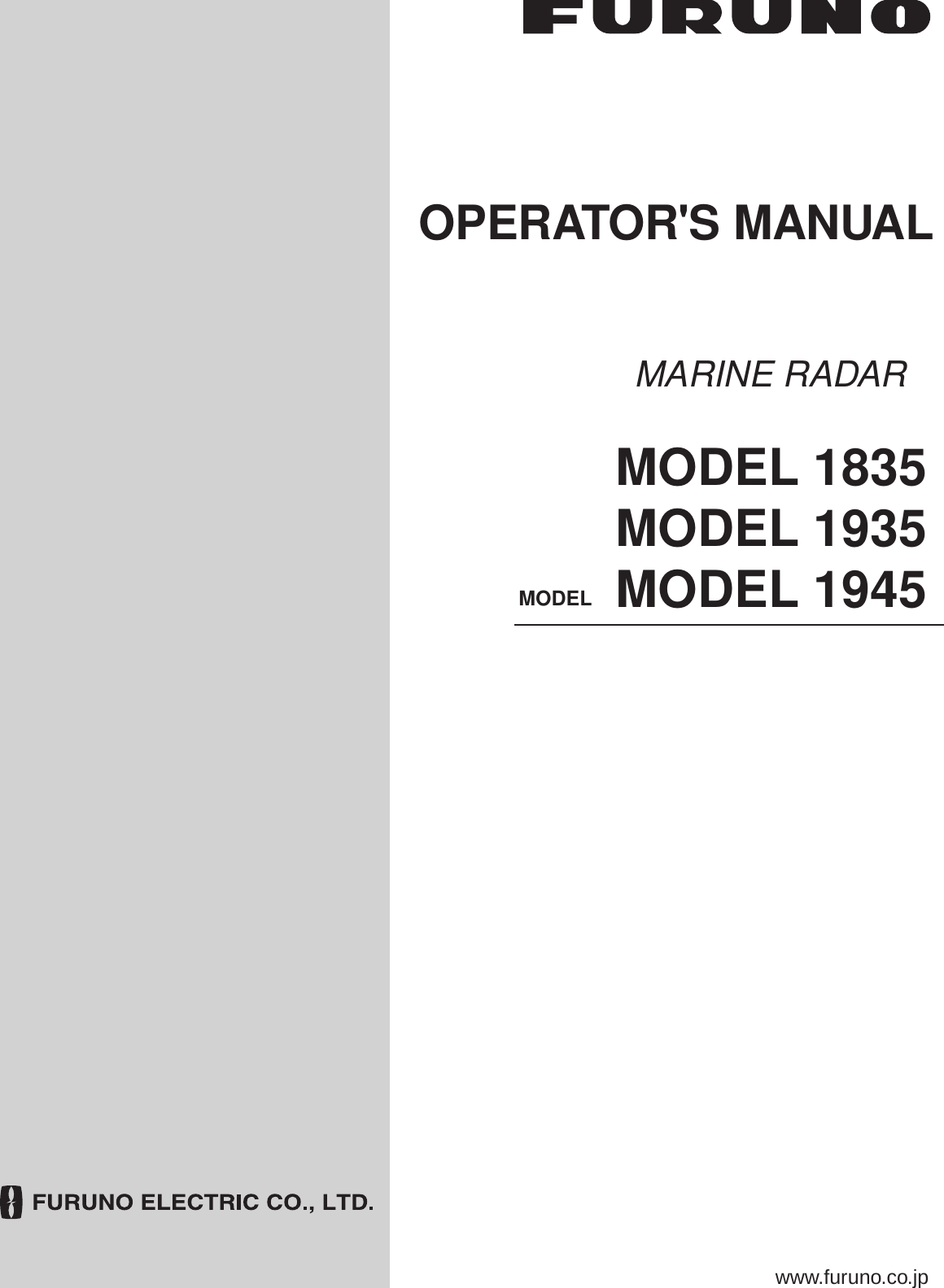 Page 1 of Furuno USA 9ZWRTR059A Marine Radar User Manual Cover