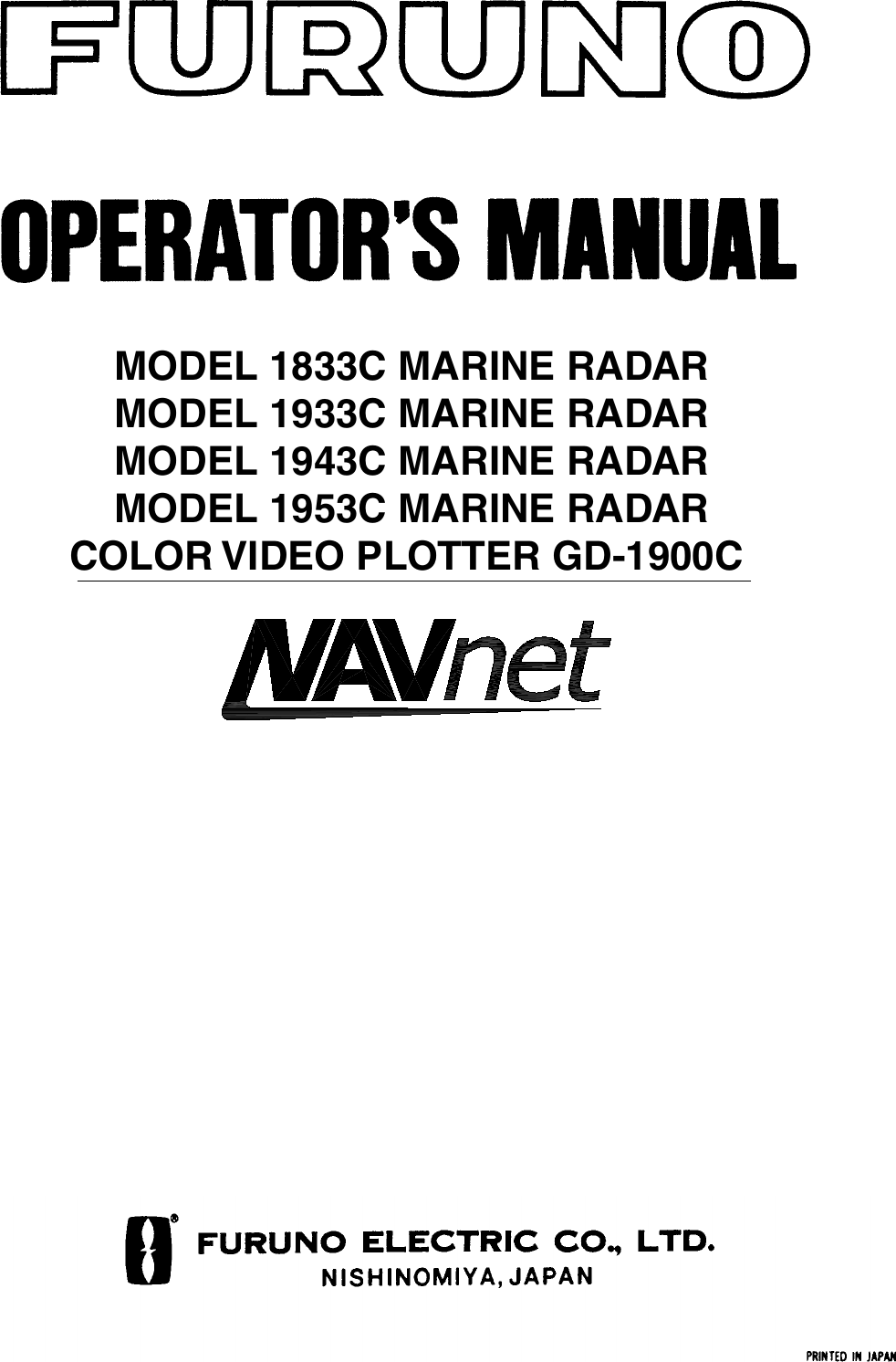 MODEL 1833C MARINE RADARMODEL 1933C MARINE RADARMODEL 1943C MARINE RADARMODEL 1953C MARINE RADARCOLOR VIDEO PLOTTER GD-1900C Back