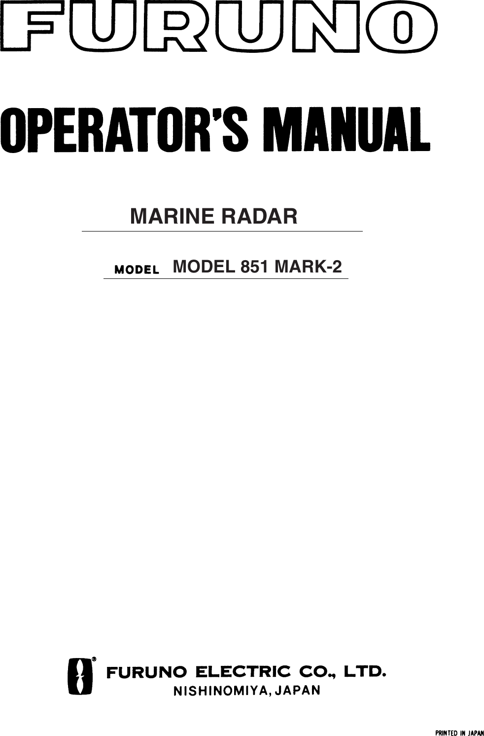 MARINE RADARMODEL 851 MARK-2