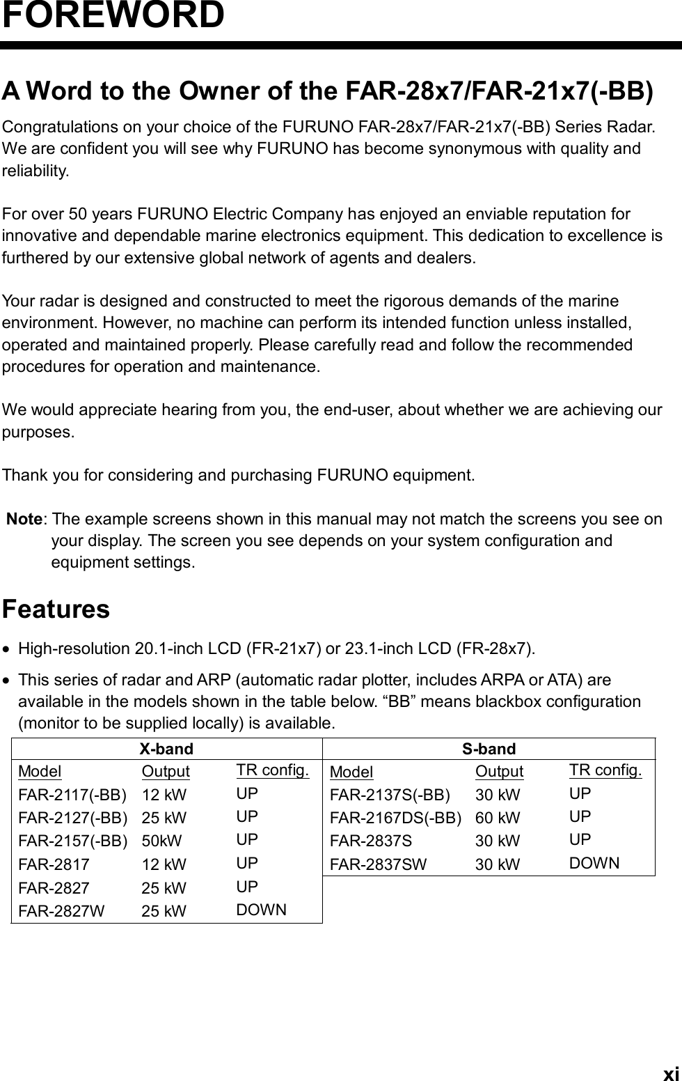 Page 13 of Furuno USA 9ZWRTR083 Marine Radar User Manual FR 21x7 28x7 series OME