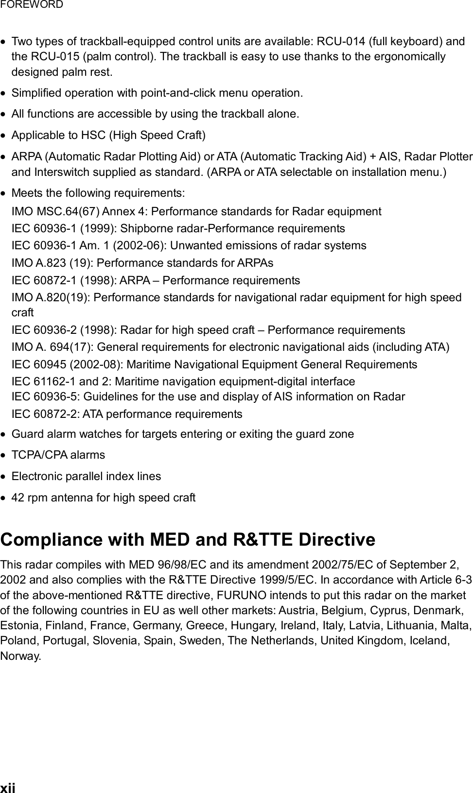 Page 14 of Furuno USA 9ZWRTR083 Marine Radar User Manual FR 21x7 28x7 series OME