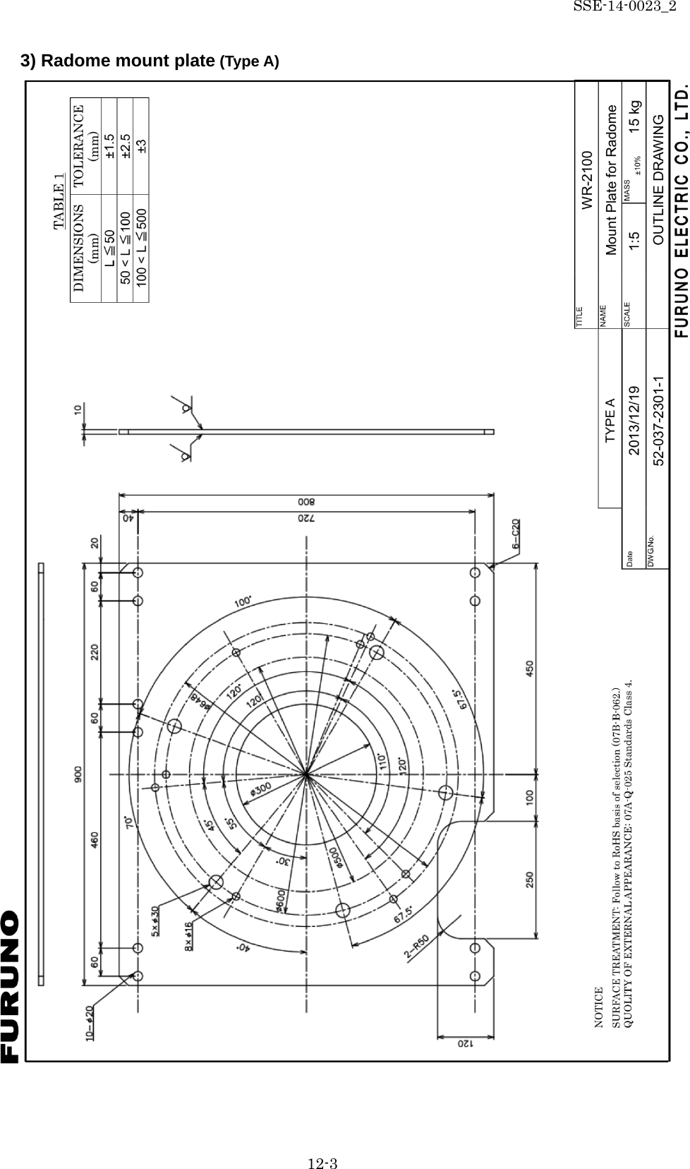 SSE-14-0023_2 12-3 3) Radome mount plate (Type A)            