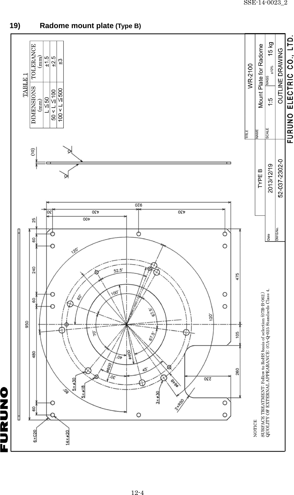 SSE-14-0023_2 12-4 19) Radome mount plate (Type B)    