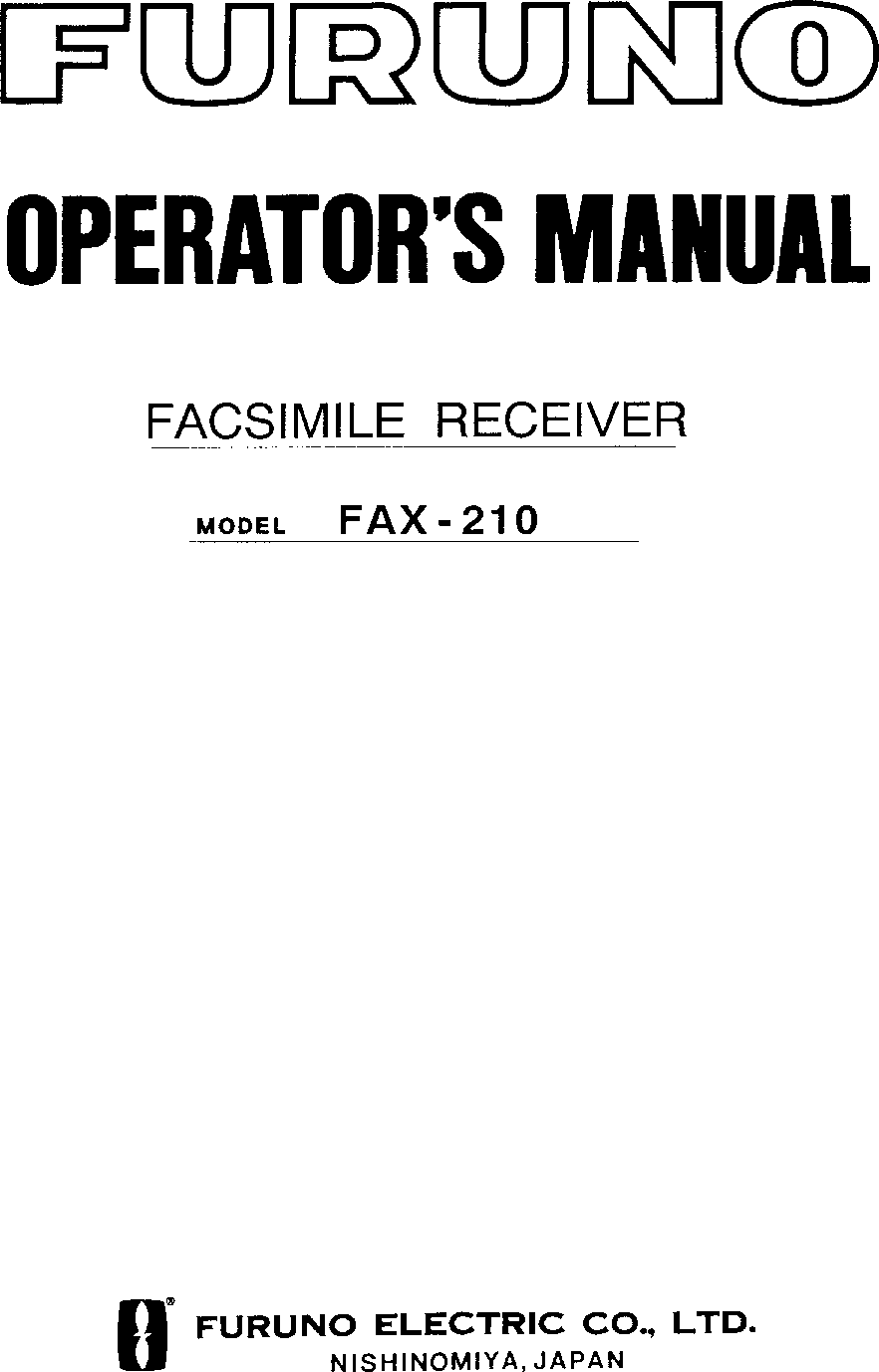 Furuno Fax 210 F User Manual To The 4cce1420 65b2 4175 a072 cc278c570b95