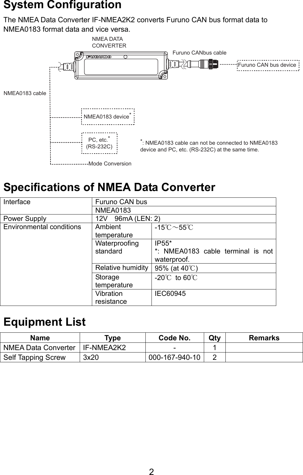Page 2 of 10 - Furuno Furuno-If-Nmea2K2-Installation-Instructions- Furuno-if-nmea2k2-installation-instructions