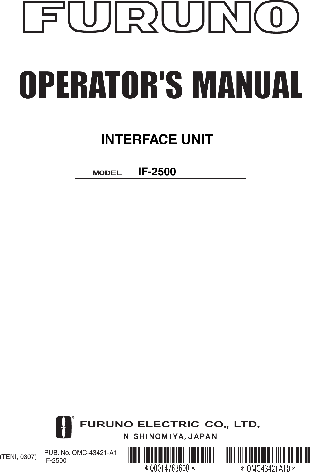 Furuno Interface Unit If 2500 Users Manual