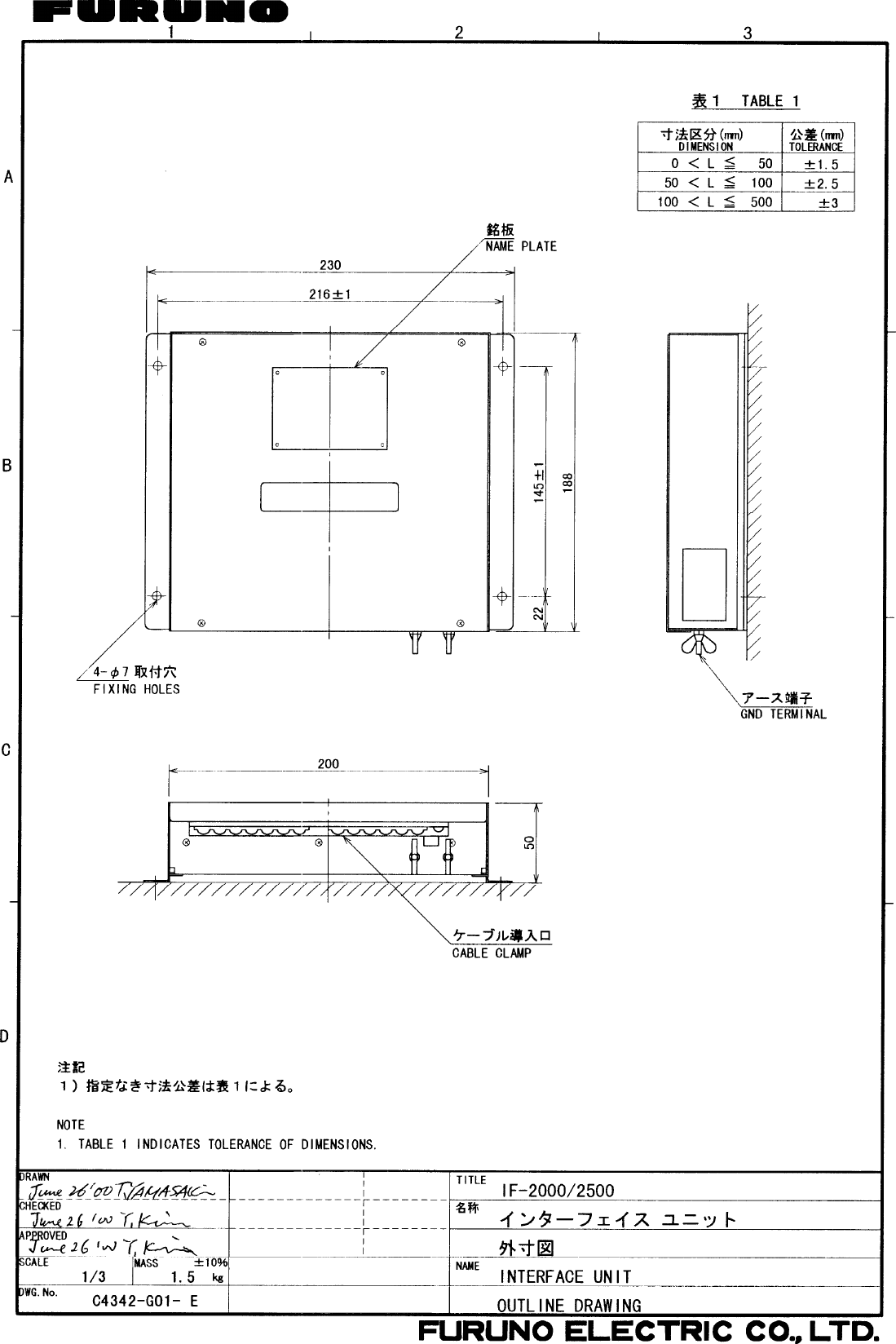 Furuno Interface Unit If 2500 Users Manual