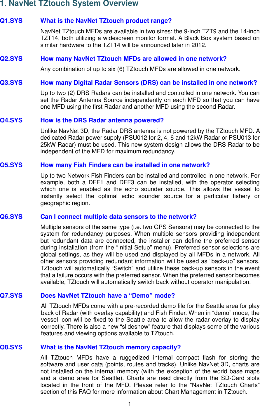 Page 3 of 12 - Furuno Furuno-Tzt14-Users-Manual TZtouch FAQx