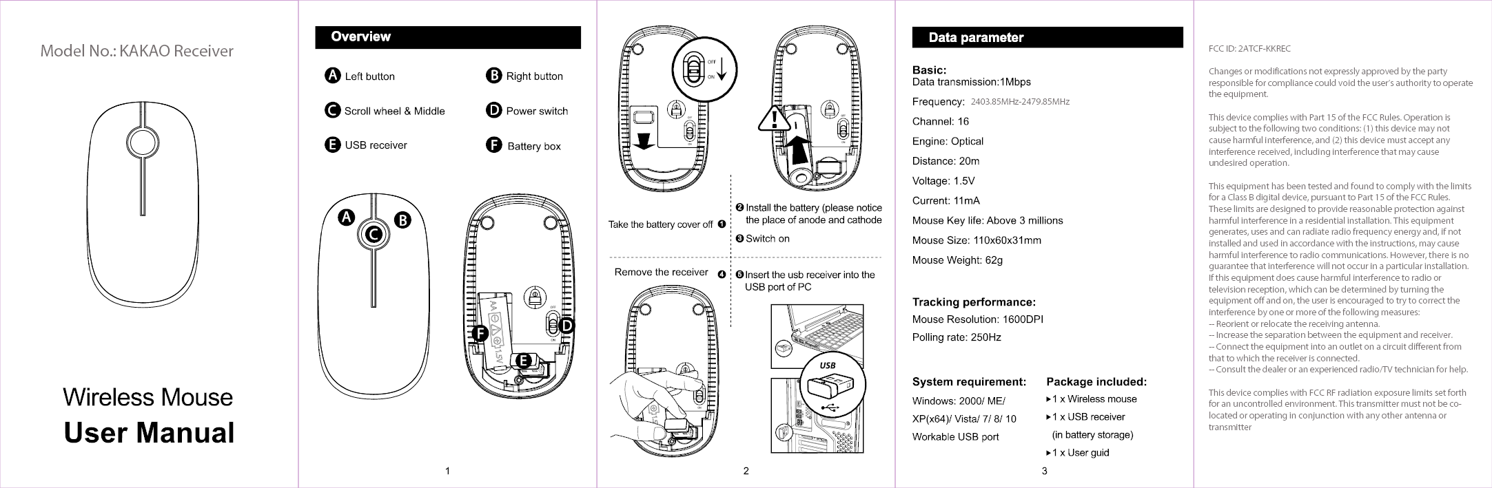 Fusion Fnc Kkrec Wireless Mouse Dongle User Manual 2 4g Jc 2018 0227