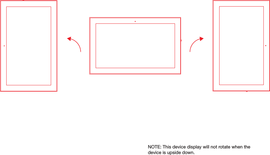 NOTE: This device display will not rotate when the device is upside down.