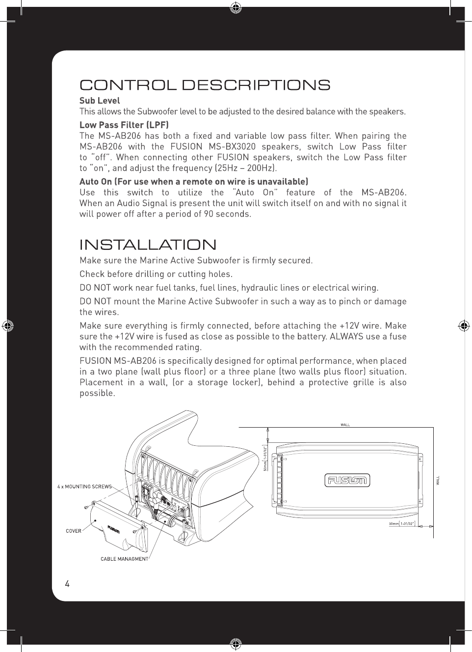 Page 4 of 8 - Fusion Fusion-Fusion-Electronics-Car-Speaker-Ms-Ab206-Users-Manual- Fusion-fusion-electronics-car-speaker-ms-ab206-users-manual
