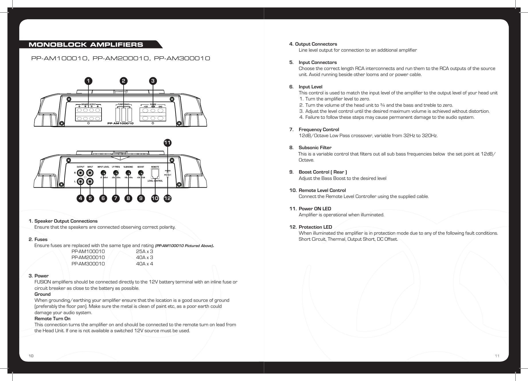 Page 6 of 9 - Fusion Fusion-Fusion-Electronics-Stereo-Amplifier-Pp-Am100010-Users-Manual- PP Amplifier Manual  Fusion-fusion-electronics-stereo-amplifier-pp-am100010-users-manual