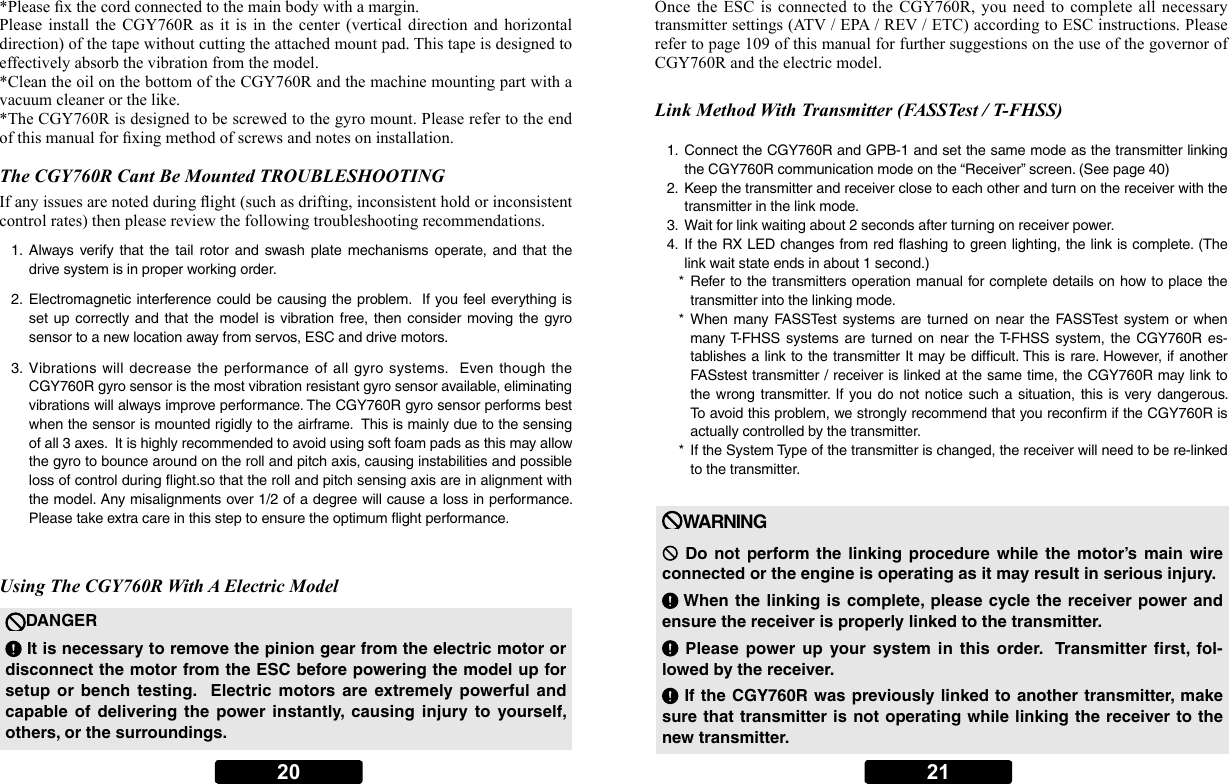 Page 10 of Futaba CGY760R-24G Radio Control User Manual 