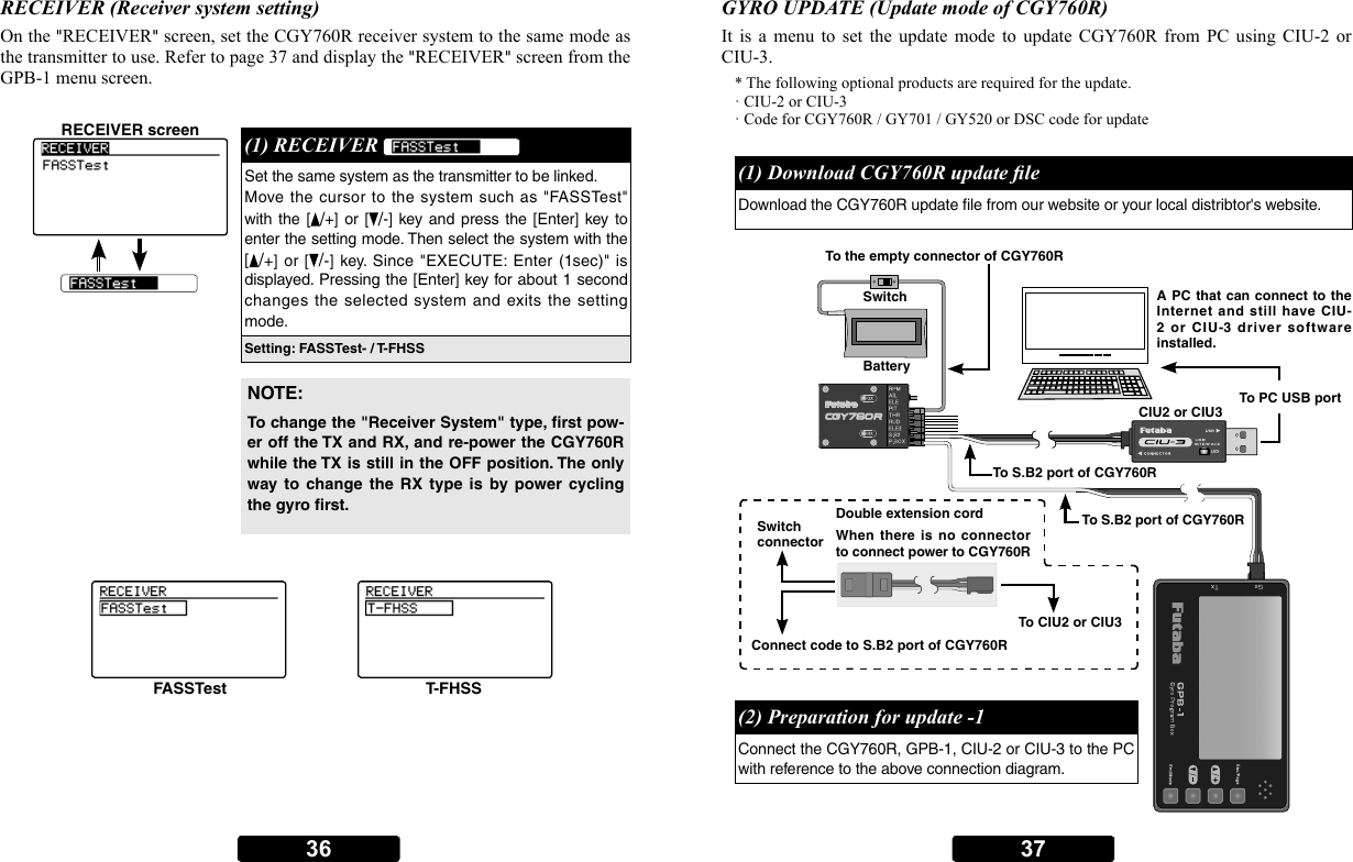 Page 18 of Futaba CGY760R-24G Radio Control User Manual 