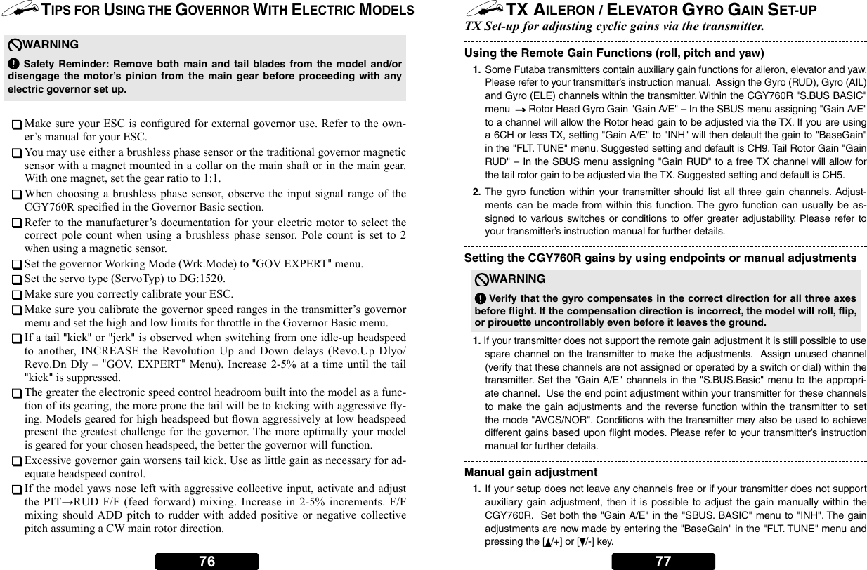 Page 38 of Futaba CGY760R-24G Radio Control User Manual 