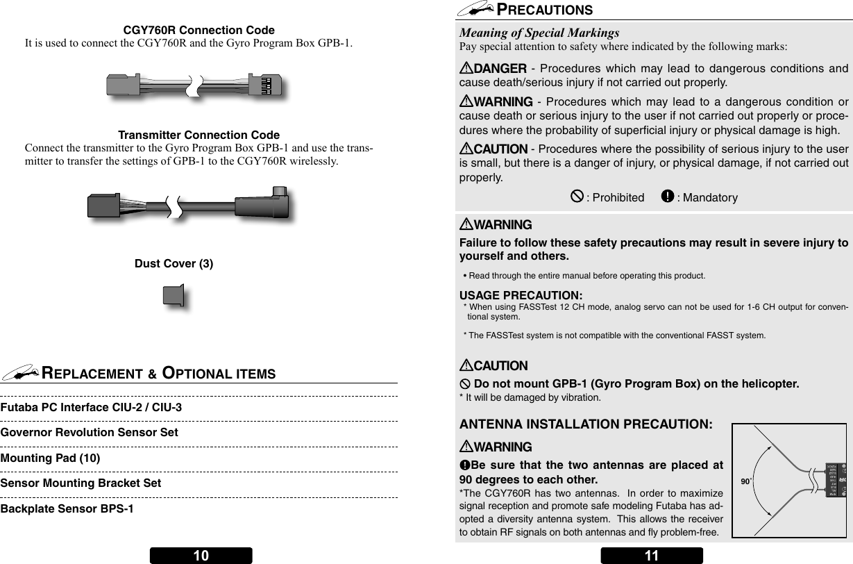 Page 5 of Futaba CGY760R-24G Radio Control User Manual 