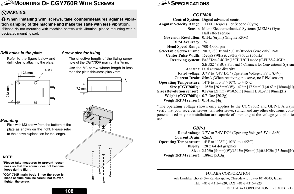 Page 54 of Futaba CGY760R-24G Radio Control User Manual 