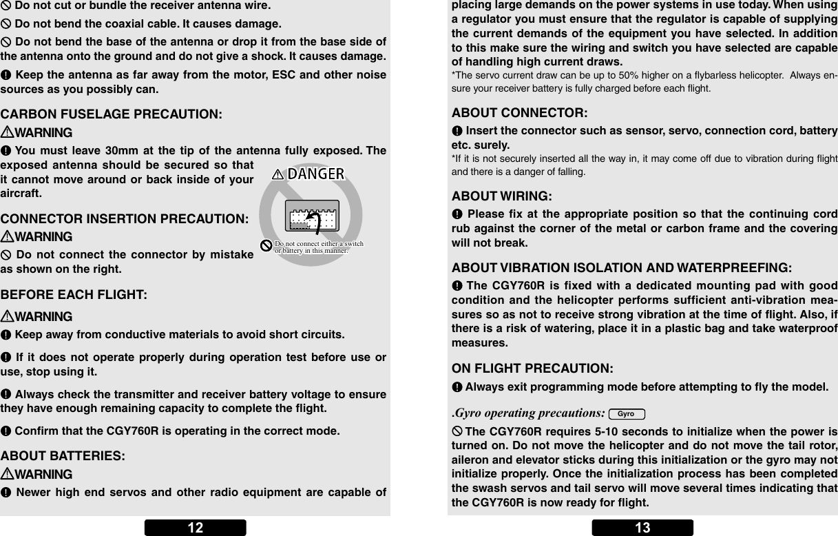 Page 6 of Futaba CGY760R-24G Radio Control User Manual 