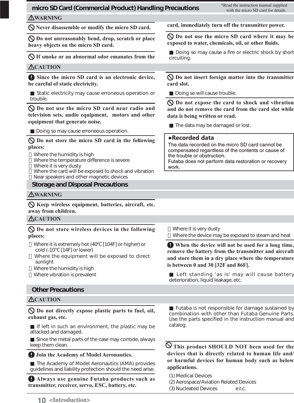 Page 10 of Futaba T12K-24G Radio Control User Manual 