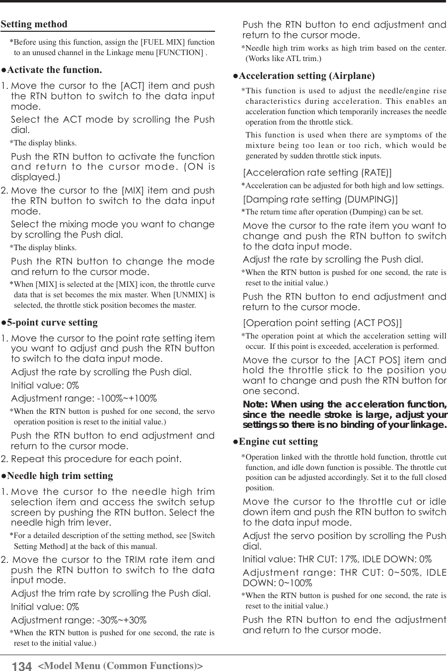 Page 134 of Futaba T12K-24G Radio Control User Manual 