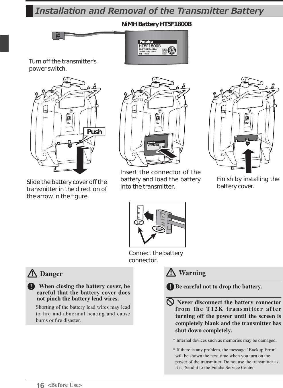 Page 16 of Futaba T12K-24G Radio Control User Manual 