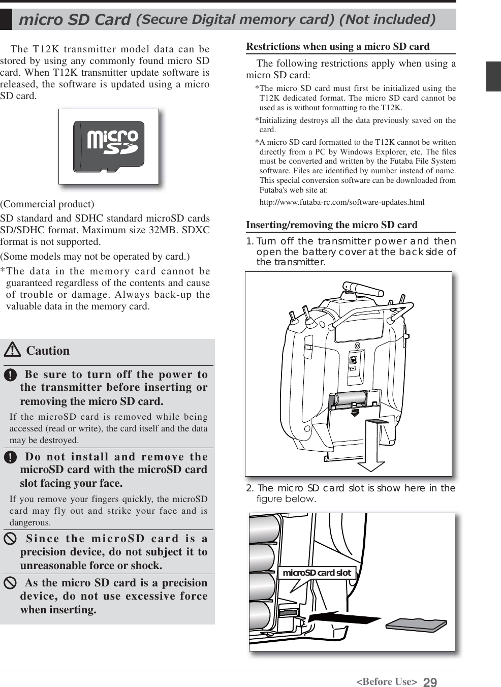 Page 29 of Futaba T12K-24G Radio Control User Manual 