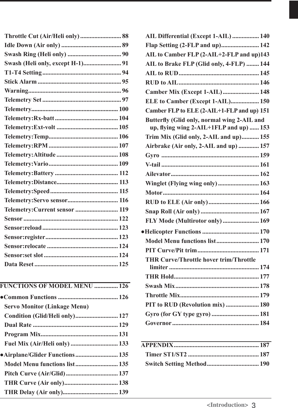 Page 3 of Futaba T12K-24G Radio Control User Manual 