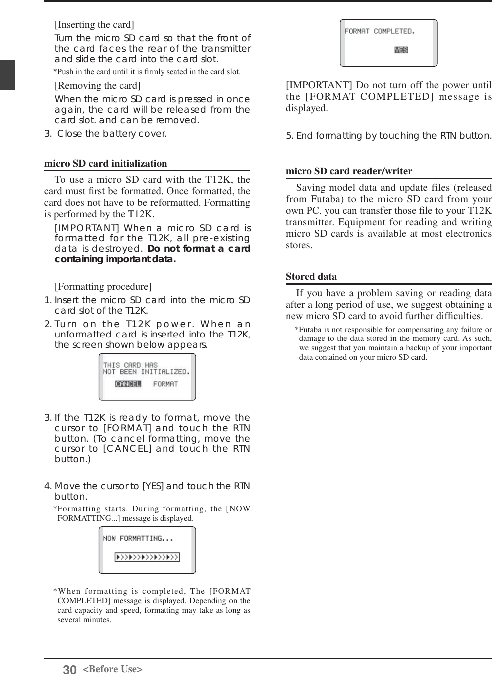 Page 30 of Futaba T12K-24G Radio Control User Manual 