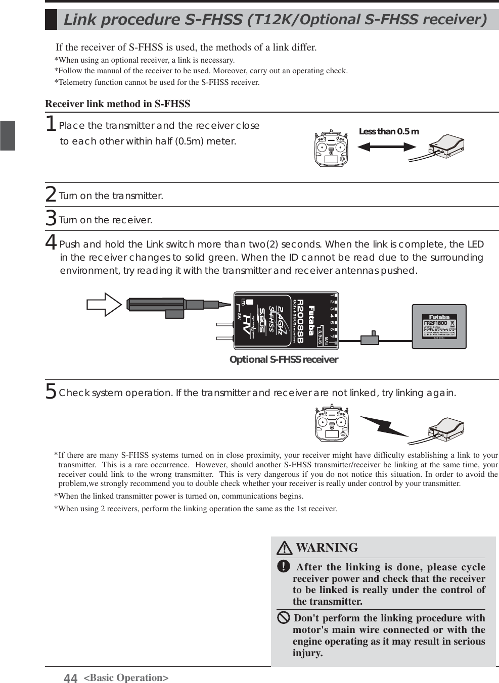 Page 44 of Futaba T12K-24G Radio Control User Manual 