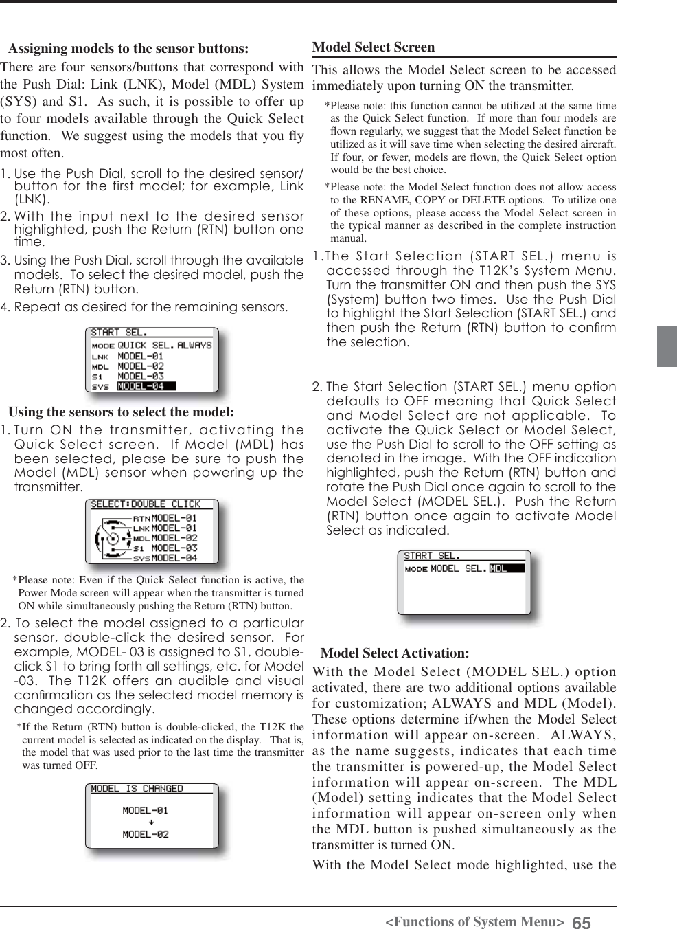 Page 65 of Futaba T12K-24G Radio Control User Manual 
