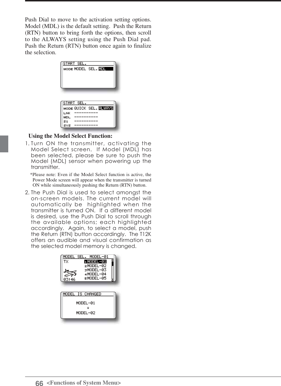 Page 66 of Futaba T12K-24G Radio Control User Manual 