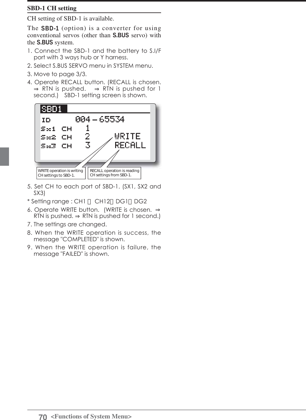 Page 70 of Futaba T12K-24G Radio Control User Manual 