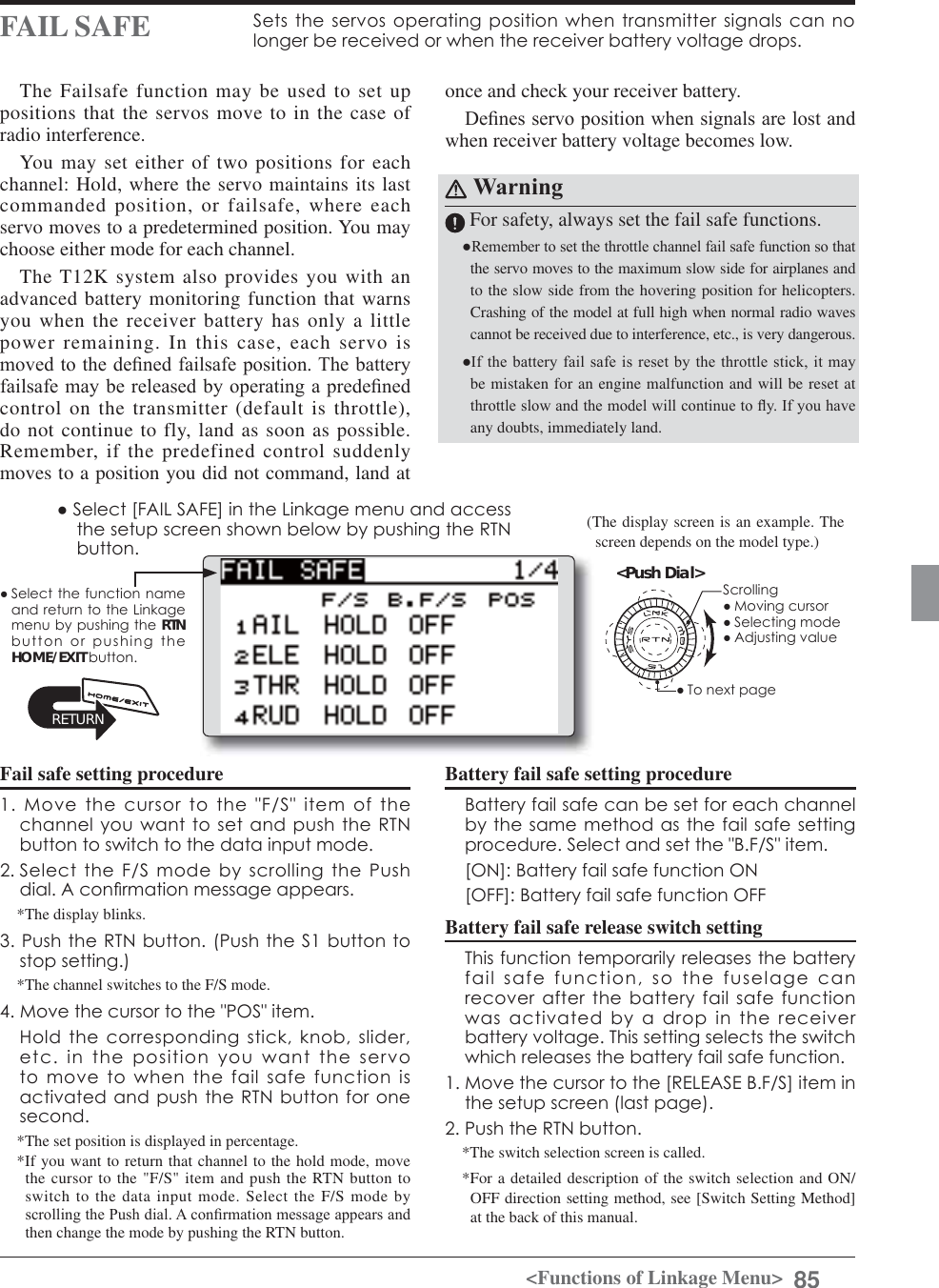 Page 85 of Futaba T12K-24G Radio Control User Manual 