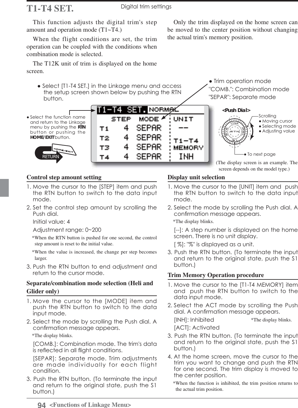 Page 94 of Futaba T12K-24G Radio Control User Manual 
