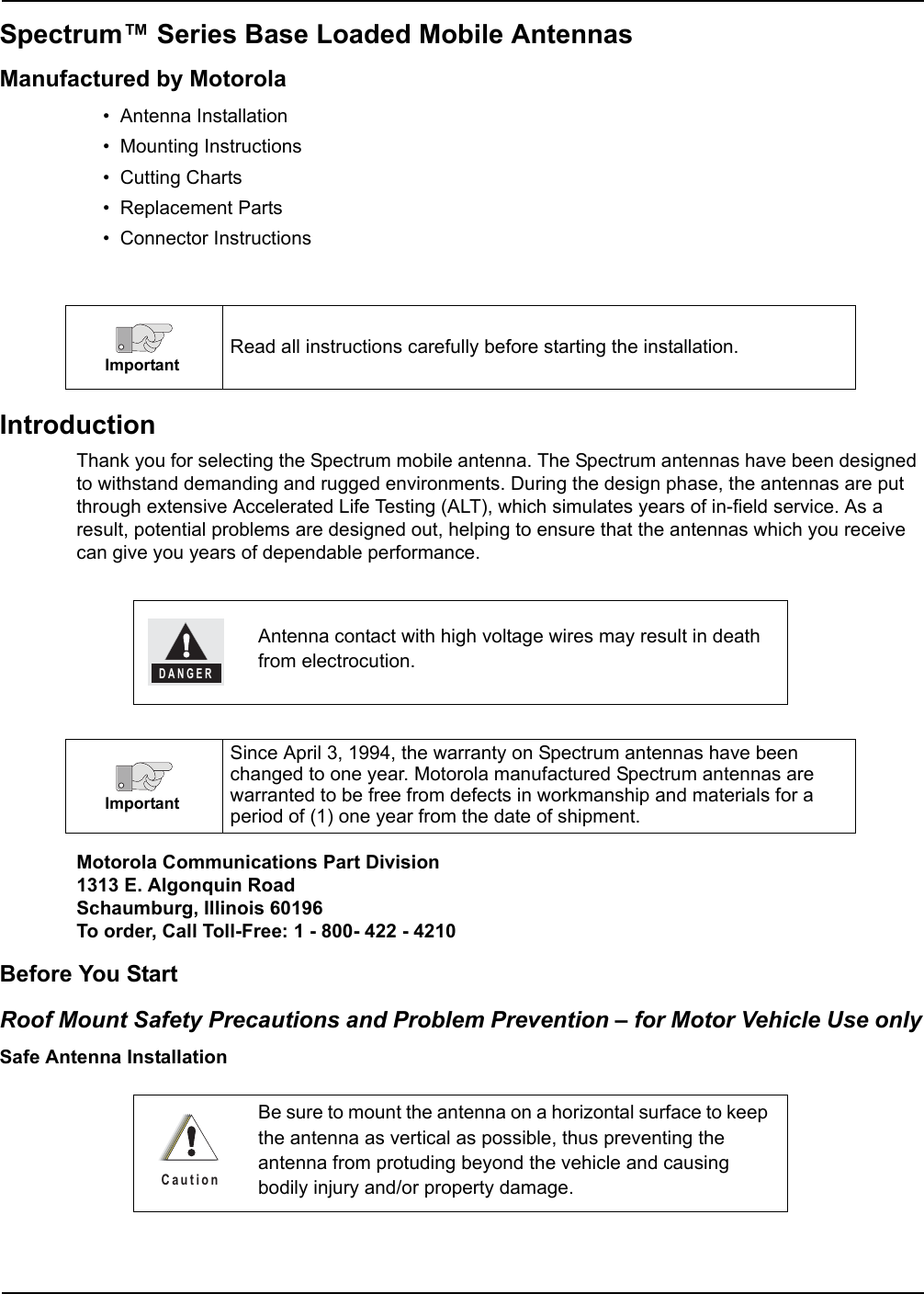 Page 3 of Futurecom Systems Group ULC DVRS700 MOBEXCOM DVR Vehicular Repeater User Manual Trimmable Antenna