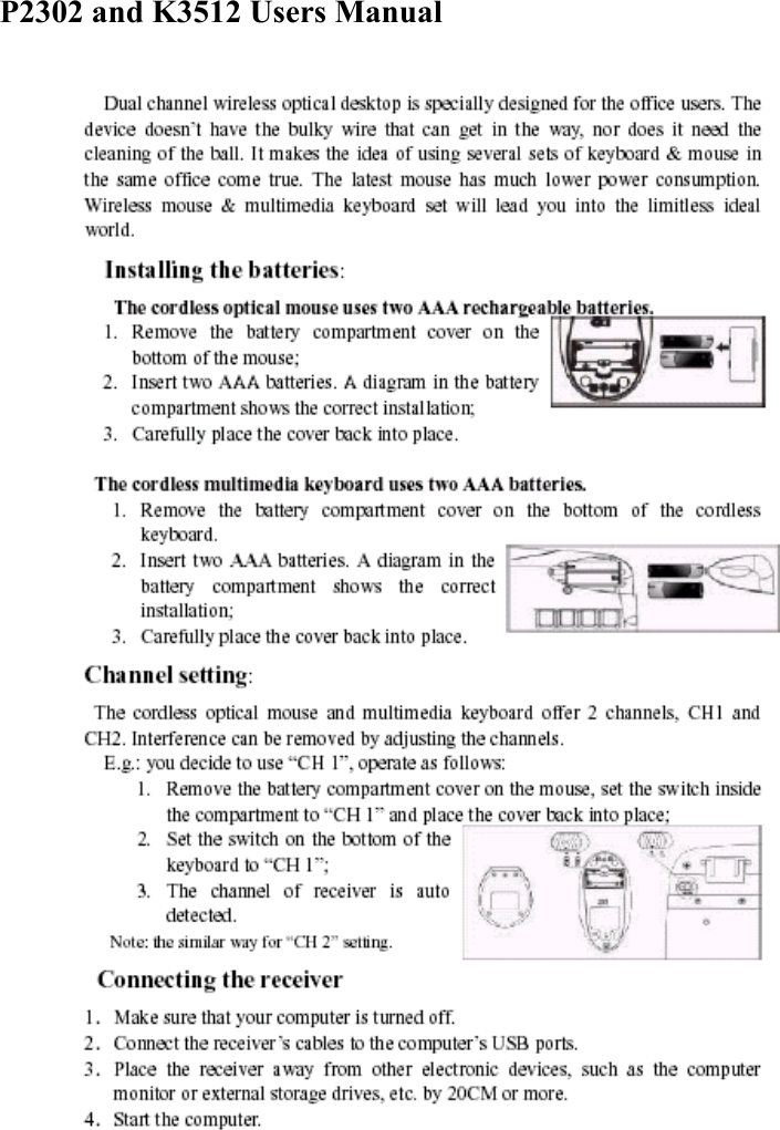 P2302 and K3512 Users Manual           