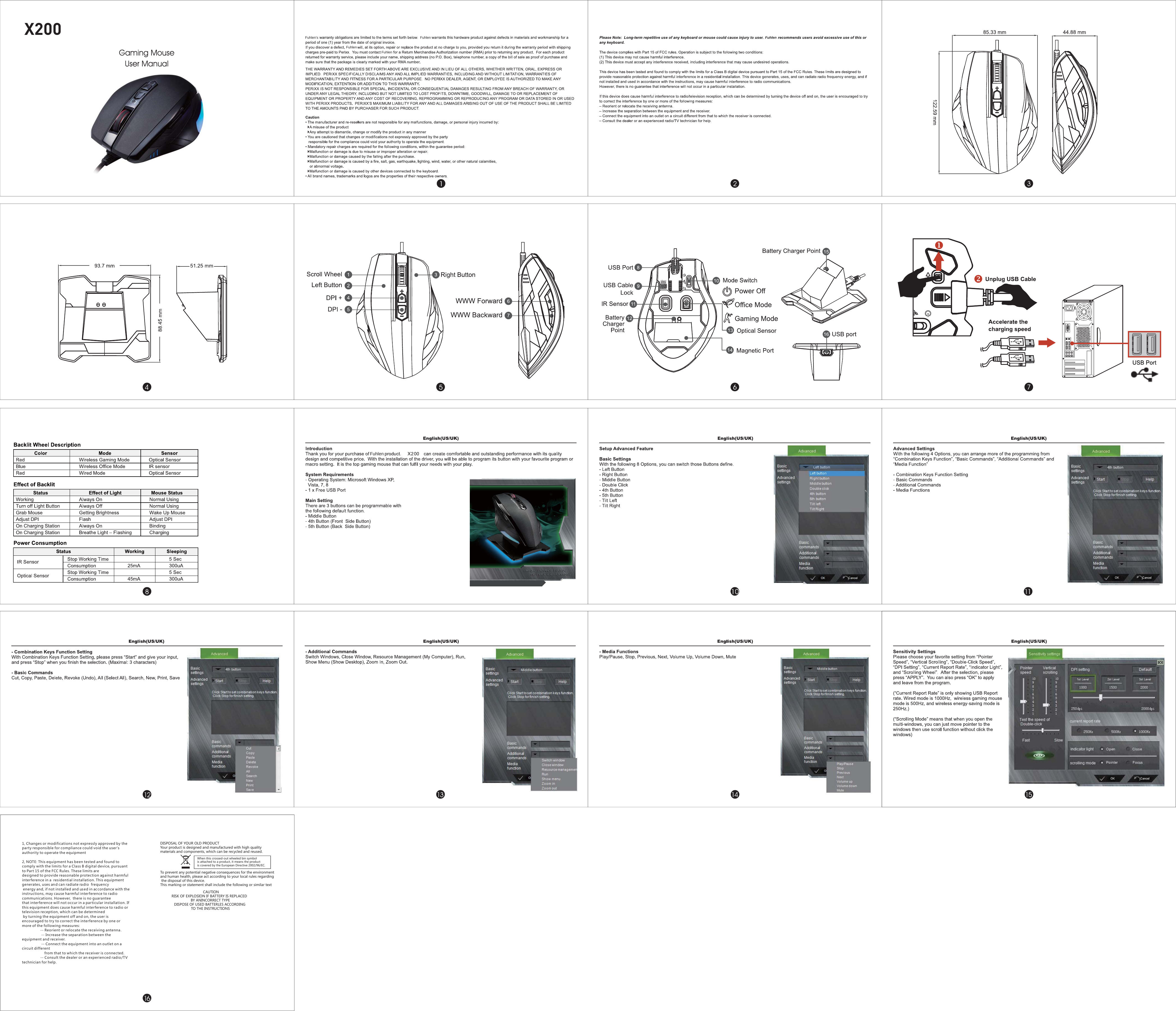 Fuhlen&rsquo;s Fuhlen FuhlenFuhlenFuhlenFuhlenX2001, Changes or modifications not expressly approved by the party responsible for compliance could void the user's authority to operate the equipment  2 NOTE: This equipment has been tested and found to comply with the limits for a Class B digital device, pursuant to Part 15 of the FCC Rules. These limits are  designed to provide reasonable protection against harmful interference in a  residential installation. This equipment generates, uses and can radiate radio  frequency energy and, if not installed and us ed in accordance with the  instructions, may cause harmful interference to radio communications. However,  there is no guarantee that interference will not occur in a particular installation. If this equipment does cause harmful interference to radio or television reception, which can be determined by turning the equipment off and on, the user is encouraged to try to correct the interference by one or more of the following measures:                   -- Reorient or relocate the receiving antenna.                    -- Increase the separation between the equipment and receiver.                       -- Connect the equipment into an outlet on a circuit different                       from that to wh ich the receiver is connected.                   -- Consult the dealer or an experienced radio/TV technician for help. , DISPOSAL OF YOUR OLD PRODUCTYour product is designed and manufactured with high quality materials and components, which can be recycled and reused.       To prevent any potential negative consequences for the environment and human health, please act according to your local rules regarding the disposal of this device.This marking or statement shall include the following or similar textWhen this crossed-out wheeled bin symbol is attached to a product, it means the product is covered by the European Directive 2002/96/EC.CAUTIONRISK OF EXPLOSION IF BATTERY IS REPLACEDBY ANINCORRECT TYPEDISPOSE OF USED BATTERLES ACCORDINGTO THE INSTRUCTIONS