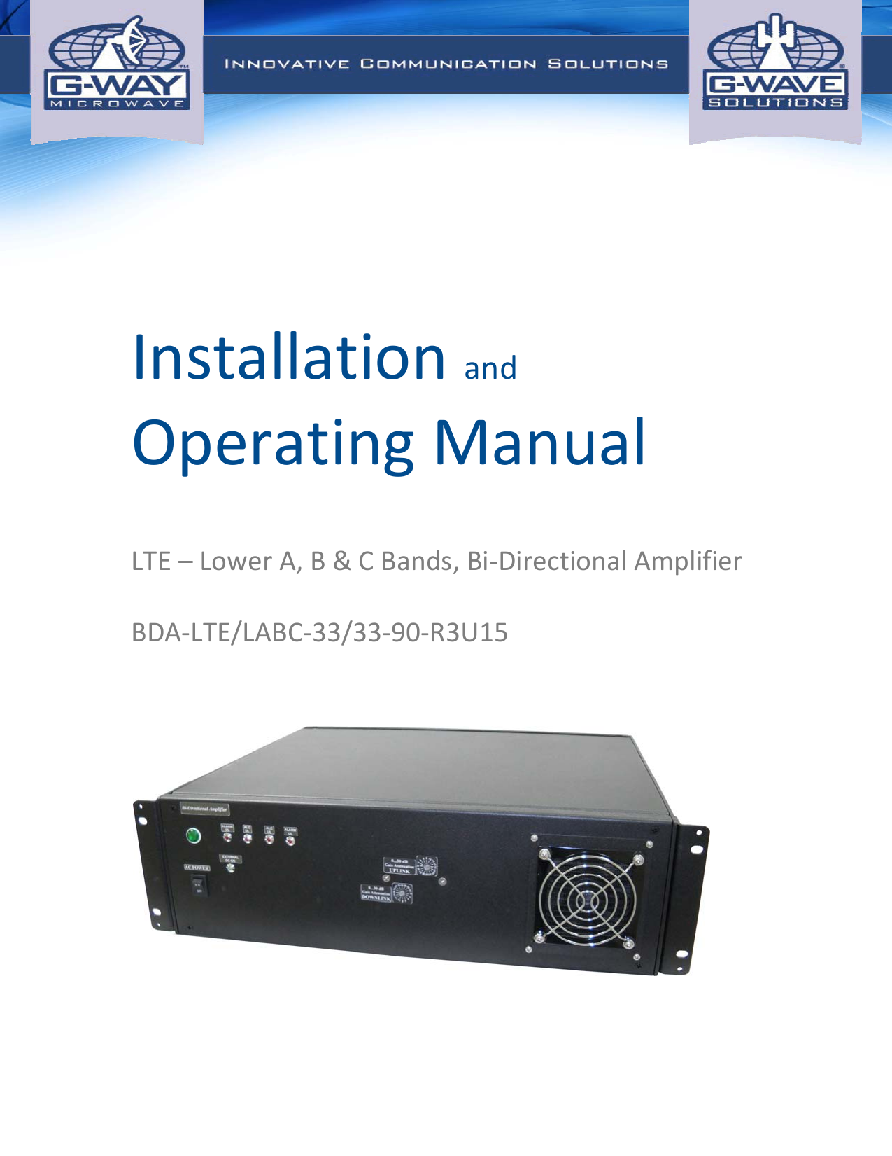 Page 1 of G Way Solutions LABC3390R Bi-Directional Amplifier User Manual 