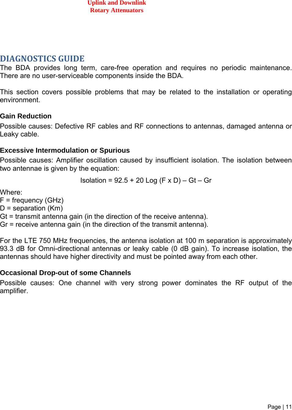 Page 11 of G Way Solutions LABC3390R Bi-Directional Amplifier User Manual 