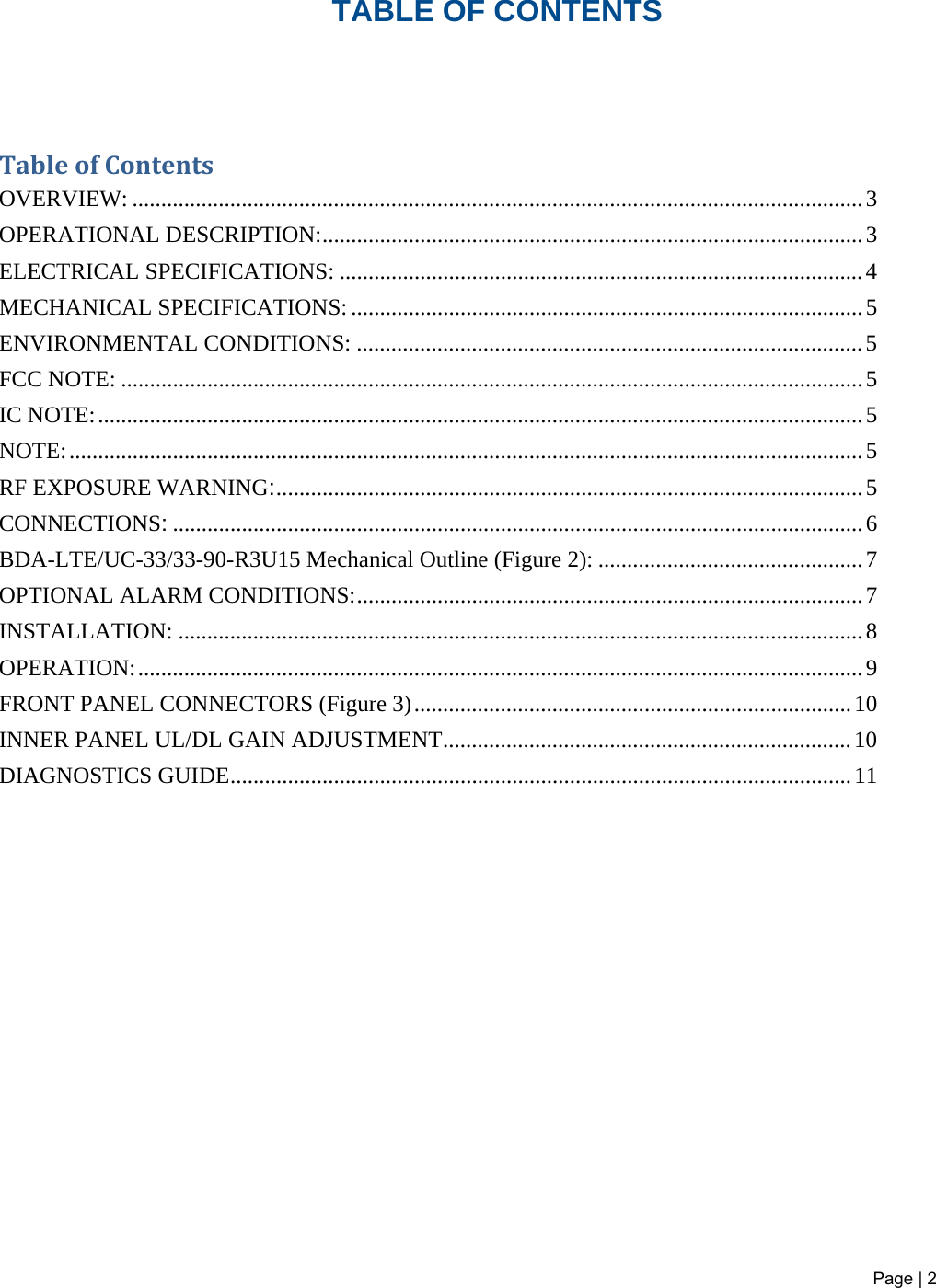 Page 2 of G Way Solutions LABC3390R Bi-Directional Amplifier User Manual 