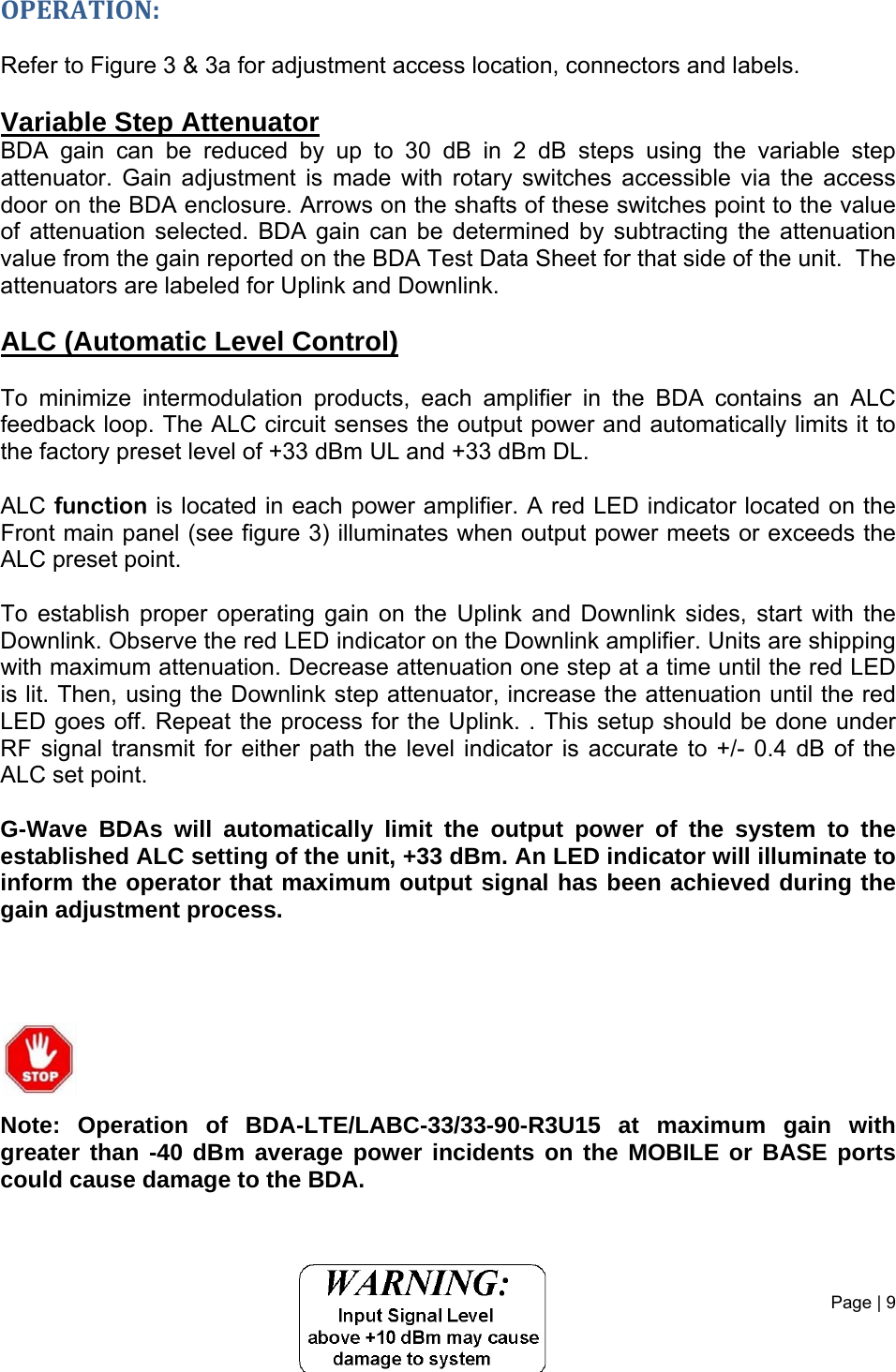 Page 9 of G Way Solutions LABC3390R Bi-Directional Amplifier User Manual 